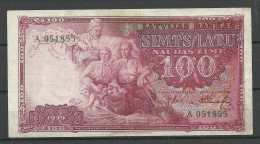LATVIA Lettland - 100 Latu Bank Note Banknote 1939 - Latvia