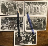 4 Photos Et 1 CP Photo Du 14/5/1953, Fête Des Ecoles, Mr Pimont Maire, En Divers Endroits, Stade...., Photo BONDIER - Orte
