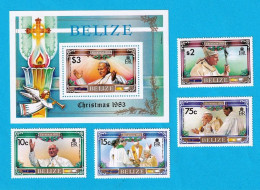 Delcampe - WW15210- BELIZE 1983- MLH (PAPA JOÃO PAULO II) - Belize (1973-...)