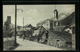 AK Hospental, Strassenpartie Mit Kirche  - Hospental