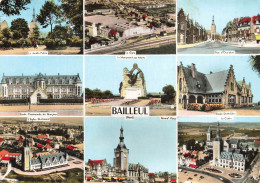 FRANCE - Bailleul - Jardin Public - Gare - Rue D'occident - Ecole Dentelière - Eglise - Grand Place - Carte Postale - Dunkerque