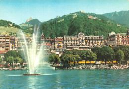 SUISSE - Montreux - Genter See - Lac Leman - Jet Deau - Hôtel Eden Palace Au Lac - Bateau - Colline - Carte Postale - Montreux