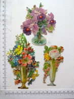 3 VASES DE FLEURS DIVERSES...ORCHIDEES - Fleurs