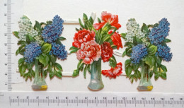 3  DECOUPIS ATTACHES.....OEILLETS ET LILAS - Fleurs
