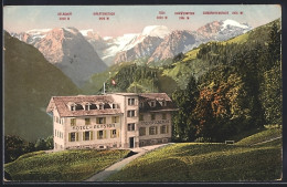 AK Braunwald Ob Linthal, Hotel Pension Niederschlacht Gegen Die Alpen  - Linthal