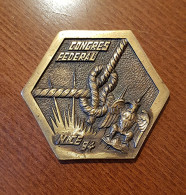 RARE. Sapeurs-Pompiers. Plaque Congrès Fédéral Nice 1984. - Firemen
