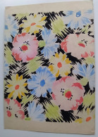 Grande Gouache Decor Floral    Projet Pour  Tissu - Gouaches