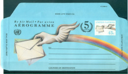 Nations Unies New York  1995 - Poste Aérienne. Entier Postal 50 Centimes (Michel N. LF 14) - Airmail