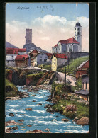 AK Hospental, Uferpartie Mit Kirche  - Hospental