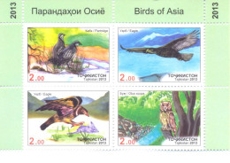 2013. Tajikistan, Birds Of Asia, 4v Perforated In Block, Mint/** - Tadjikistan