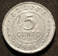 BELIZE - 5 CENTS 1986 - Elizabeth II - 1er Effigie - KM 34a - Belize