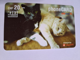 ZWITSERLAND  CHF 20- / PREPAID/ ANIMALS/ 2 CATS      /   FINE USED CARD **19902 ** - Schweiz