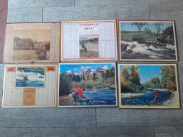 Lot 6 Calendriers Almanach Des Postes De 1948 à 1968 Pêche Truite Chasse Calendrier - Grand Format : 1921-40