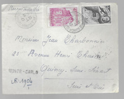 Monaco, Enveloppe Recommandée 1947, Voyagée Vers Quincy Sous Sénart - Covers & Documents