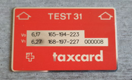 Switzerland - Taxcard - TEST 31 With Comma [Internal Test 10 Ex. Landis & Gyr TEST CARD] RRRRR - Switzerland
