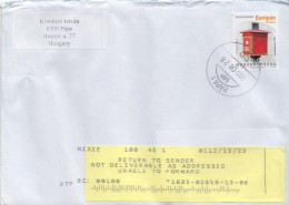 Postal History Cover: Hungary Cover Sent To USA, Returned To The Sender - Briefe U. Dokumente