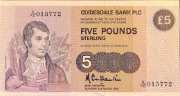 Scotland 5 Pounds, P-212d (2.8.1988) - UNC - (79 Euro Incl. Fees) - 5 Pounds