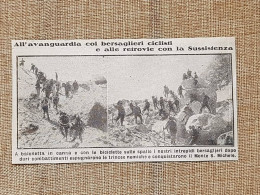 Delcampe - Sul Monte San Michele Nel 1915 Bersaglieri Ciclisti Con Baionetta In Canna WW1 - Autres & Non Classés
