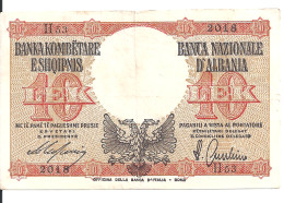 ALBANIE 10 LEK ND1940 VF P 11 - Albania