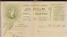 Troppau POLLAK - Invoice Faktura RECHNUNG 1907 MUCHA  ART Czech (see Sales Conditions) - Oostenrijk