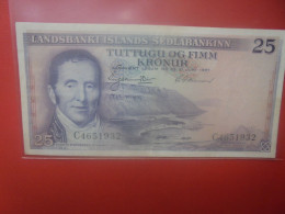 ISLANDE 25 KRONUR 1957 Circuler (B.18) - Islande