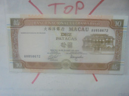 MACAO 10 PATACAS 1991 Neuf (B.18) - Macau