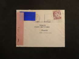 DZ5 EIRE  LETTRE   CENSURE  HISTORIC   .CENSORED RARE COVER .  A GRASSE FRANCE  1939   + AFF. INTERESSANT - Covers & Documents