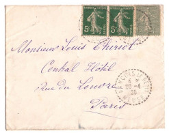 NANCOIS Le PETIT Meuse Lettre 15 Semeuse Lignée 5c Vert Yv 130 137 Ob 20 4 1920 - Briefe U. Dokumente