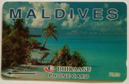 Maldives Rf. 20 GPT  89MLDA - Coconut Palms , Maldives - Maldives