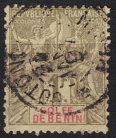 TIMBRE COLONIES FRANCAISES - GOLFE DU BENIN - 1 F. OLIVE OBLITERE N° 32 - COTE 90 € - Gebruikt