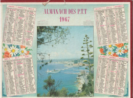ALMANACH CALENDRIER Des POSTES TELEGRAPHES TELEPHONES . ANNEE 1967  .  FEUILLETS DU RHONE - Big : 1961-70