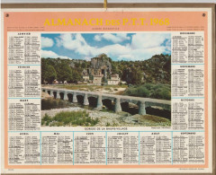ALMANACH CALENDRIER Des POSTES TELEGRAPHES TELEPHONES . ANNEE 1968 BISSEXTILE  .  FEUILLETS DU RHONE - Big : 1961-70