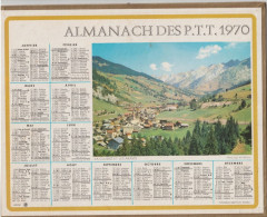 ALMANACH CALENDRIER Des POSTES TELEGRAPHES TELEPHONES . ANNEE 1970  .  FEUILLETS DU RHONE - Big : 1961-70