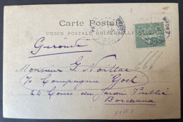 Semeuse  Perforé YOST 4  Sur Carte Photo Adressée A La Compagnie YOST 1904 Bordeaux - Covers & Documents