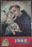 Calendario - Il Messaggero Di S.antonio - Basilica Del Santo - Padova - Da Parete - Anno 1962 - Big : 1961-70