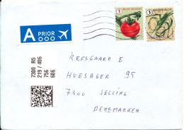 Belgium Cover Sent To Denmark 14-2-2024 Tomato, Leek    Folded Cover - Briefe U. Dokumente