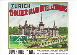 SUISSE - CARTE MAXIMUM 1er JOUR - CENTENAIRE SOCIETE SUISSE Des HOTELIERS - Maximumkarten (MC)