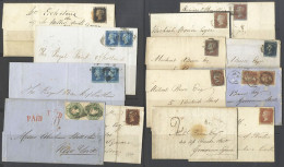 1840-57 LINE ENGRAVED COVERS (11) On Two Hagners, With Four Margin 1d Black To Great Yarmouth (a Little Soiled), Two Cov - Other & Unclassified
