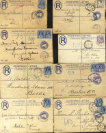 LONDON QV Registered Envelopes 1887-1901 Range Of Uprated Stationery Envelopes, Mainly Addressed To Europe With Range Of - Other & Unclassified