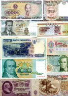 RC 29791 MONDE LOT DE 10 BILLETS DIFFERENTS - Collections & Lots