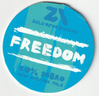 UNUSED KEG CLIP FRONT - ZULU ALPHA BREWING - FREEDOM NEW ENGLAND PALE - Schilder