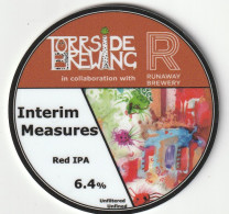 USED KEG CLIP FRONT - TORSIDE & RUNAWAY BREWERIES - INTERIM MEASURES RED IPA - Schilder