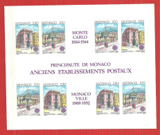 MONACO Blocs Feuillets N° 49 A NON DENTELE ANCIENS ETABLISSEMENTS POSTAUX DE MONACO  NEUF** SUP IMPERFORATED RARE - Errors And Oddities