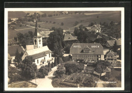 AK Biglen /Emmental, Hotel Bären, Kirche, Fliegeraufnahme  - Biglen