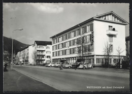 AK Wettingen, Strassenpartie Mit Parkendem VW Käfer Am Hotel Zwissighof - Wettingen