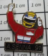 1217 Pin's Pins / Beau Et Rare / AUTOMOBILES / AYRTON SENNA 91 Fais Donc Pas Le Malin ! - Automovilismo - F1