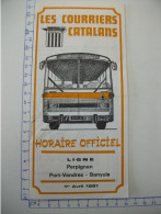 Les Courriers Catalans. Ligne: Perpignan Port-Vendres Banyuls 1981 - Europa