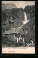 AK Unterschächen, Aesch, Kapelle Und Stäubifall, Klausenroute - Unterschächen