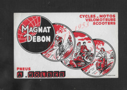 BUVARD ILLUSTRÉE CYCLE MOTO VELOMOTEURS SCOOTERS PNEUS A WOLBER MAGNAT DEBON DIJON : - Tweewielers