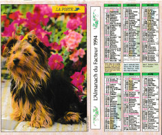 Almanach Calendrier 1994 Chiots Chat Au Dos ( Plans Wattrelos Dunkerque St Pol, Lille Cambrai Denain Sous Réserve - Groot Formaat: 1991-00